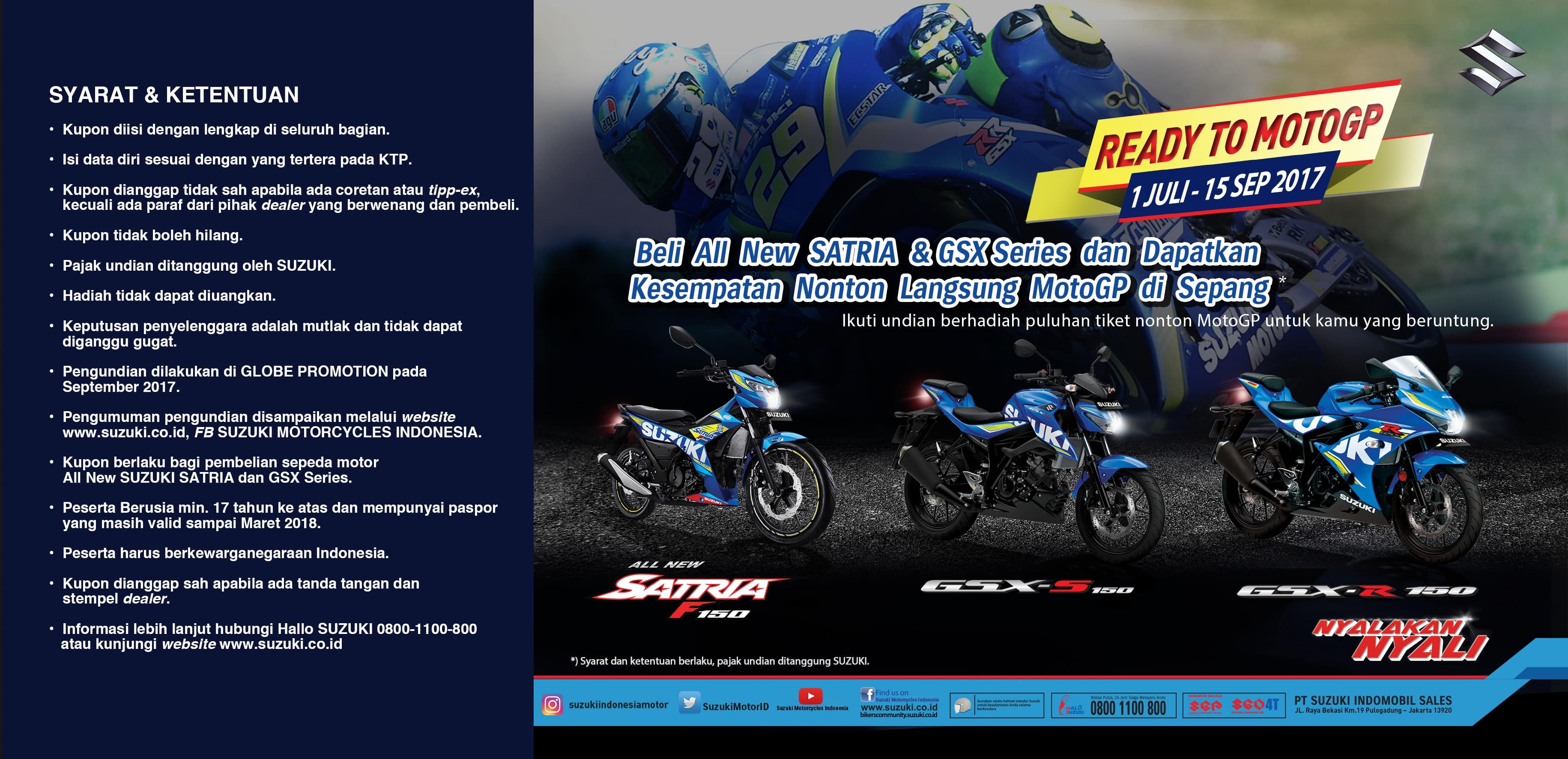 Suzuki Cari Puluhan Konsumen Untuk Ikut Nonton MotoGP 